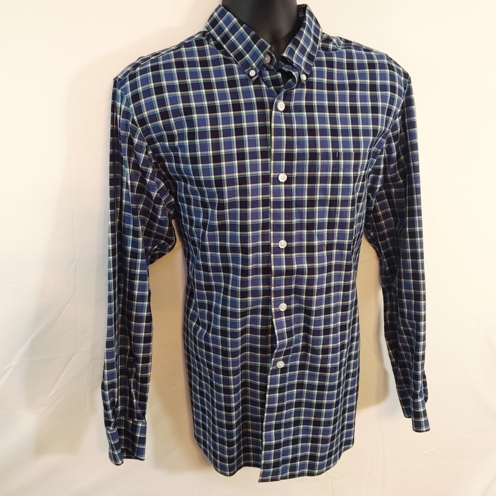 Duluth trading m plaid shirt blue